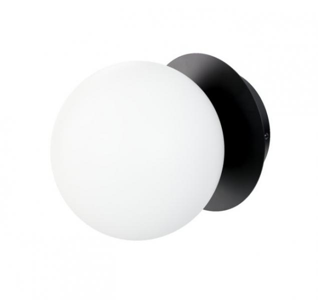 Cassøe Muro væglampe - Hvidt glas/sort base Cassøe Muro væglampe - Hvidt glas/sort base