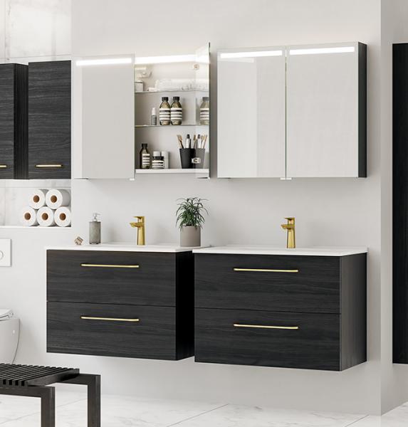 Dansani Mido+ 80 møbelsæt m/Amber møbelvask - Sort struktur Dansani Mido+ 80 møbelsæt m/Amber møbelvask - Sort struktur