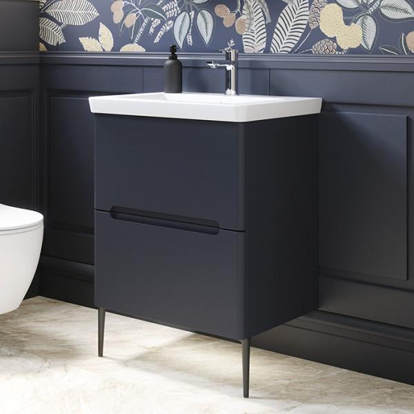 Dansani Luna Vintage 60 møbelsæt m/Larghetto vask, skuffer og integrerede greb - Valgfri farve Dansani Luna Vintage 60 møbelsæt m/Larghetto vask, skuffer og integrerede greb - Valgfri farve