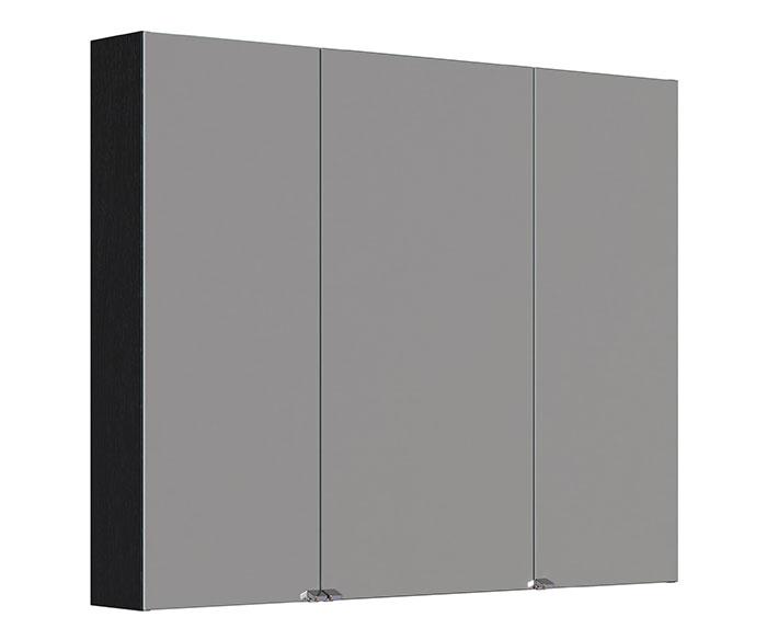 Dansani Style spejlskab 100 m/lysstyring og 3 låger - Eg noir Dansani Style spejlskab 100 m/lysstyring og 3 låger - Eg noir