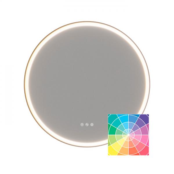 Dansani Hoop rundt spejl m/lys og lysstyring Ø64,3 - Valgfri rammefarve