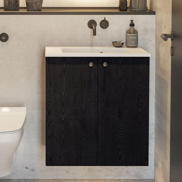 Dansani Luna Urban 60 møbelsæt m/Mini Minore vask og låger - Sort eg Dansani Luna Urban 60 møbelsæt m/Mini Minore vask og låger - Sort eg