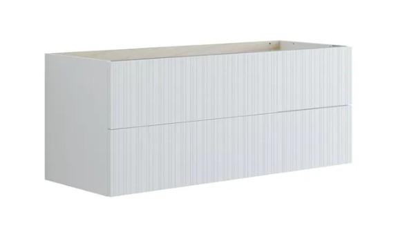 Dansani Luna dobbelt vaskeskab 120x40 m/skuffer - Hvid mat/riflet