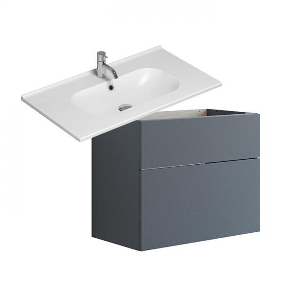 Dansani Luna Urban 80 møbelsæt m/Kantate vask og skuffer - Høj - Grå mat Dansani Luna Urban 80 møbelsæt m/Kantate vask og skuffer - Høj - Grå mat