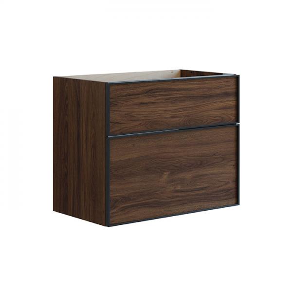 Dansani Luna Urban vaskeskab 80x64 m/skuffer - Brun eg/sort ramme