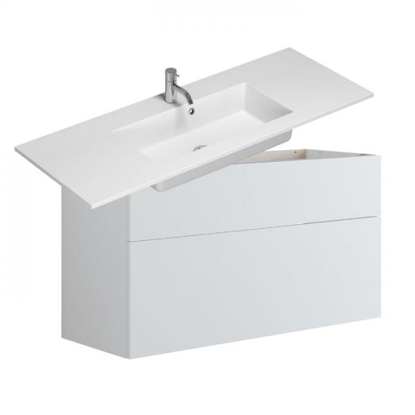 Dansani Luna Urban 120 møbelsæt m/Minore vask og skuffer - Høj - Hvid mat Dansani Luna Urban 120 møbelsæt m/Minore vask og skuffer - Høj - Hvid mat