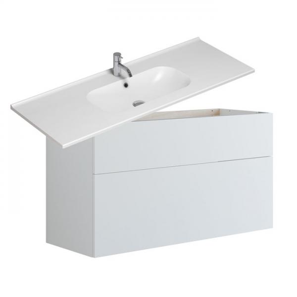 Dansani Luna Urban 120 møbelsæt m/Kantate vask og skuffer - Høj - Hvid mat Dansani Luna Urban 120 møbelsæt m/Kantate vask og skuffer - Høj - Hvid mat