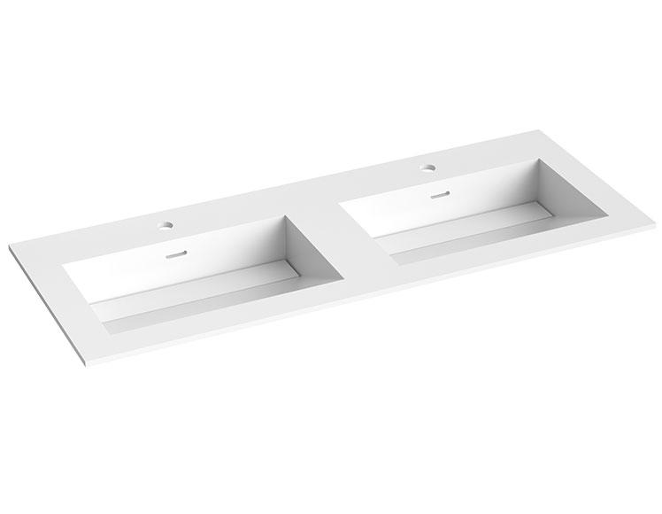 Strømberg Corian 120 dobbelt møbelvask - Mat hvid Strømberg Corian 120 dobbelt møbelvask - Mat hvid