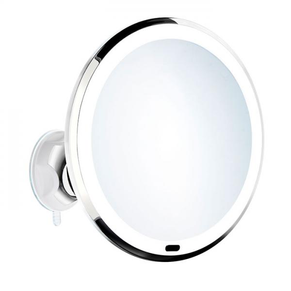 Beslagsboden Glow makeupspejl m/lys, sugekop og 7x forstørrelse - Krom Beslagsboden Glow makeupspejl m/lys, sugekop og 7x forstørrelse - Krom