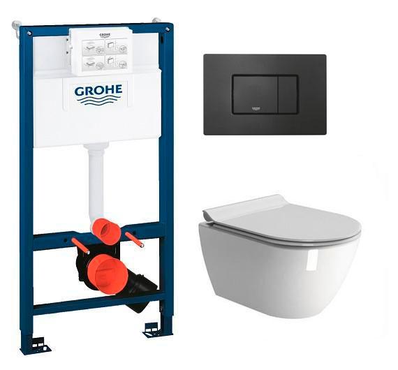 GSI Pura RIMless toiletpakke inkl. sæde m/soft-close, mellem cisterne og mat sort betjening GSI Pura RIMless toiletpakke inkl. sæde m/soft-close, mellem cisterne og mat sort betjening