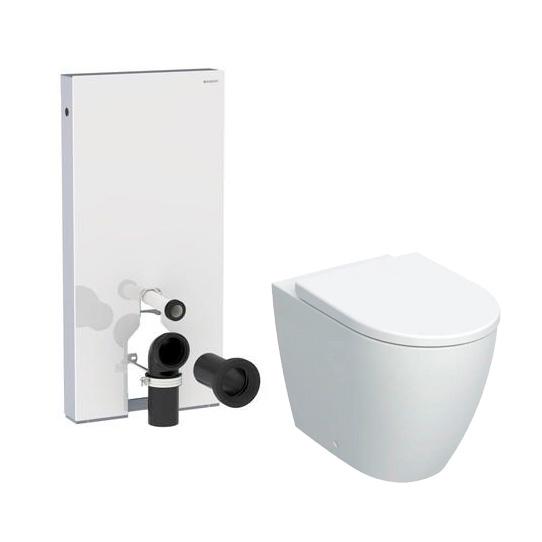 Geberit iCon BTW mat hvid gulvtoilet m/hvid Monolith cisterne Geberit iCon BTW mat hvid gulvtoilet m/hvid Monolith cisterne