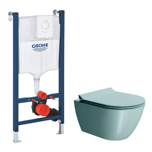 GSI Pura Ghiaccio 50 toiletpakke inkl. sæde m. softclose, cisterne og hvid betjening