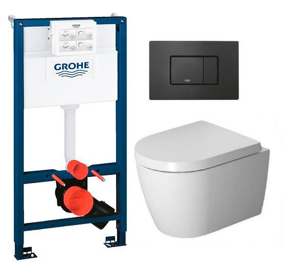 Duravit Me by Starck Compact Rimless toiletpakke inkl. sæde m/soft-close, mellem cisterne og mat sort betjening Duravit Me by Starck Compact Rimless toiletpakke inkl. sæde m/soft-close, mellem cisterne og mat sort betjening