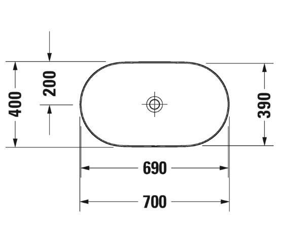 Duravit Luv 70 fritstående bowlevask - Uden hanehul - Wondergliss Duravit Luv 70 fritstående bowlevask - Uden hanehul - Wondergliss