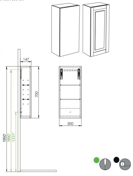 Hafa Grace vægskab - Mat hvid ramme Hafa Grace vægskab - Mat hvid ramme