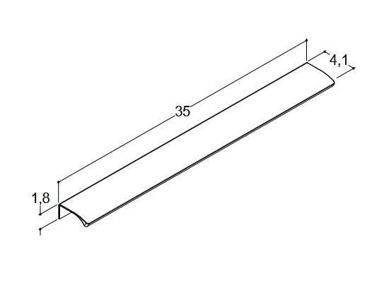 Dansani Luna Ruler møbelgreb 350 mm - Inox Dansani Luna Ruler møbelgreb 350 mm - Inox