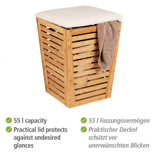 Wenko Bambusa vasketøjskurv/skammel - Bambus Wenko Bambusa vasketøjskurv/skammel - Bambus