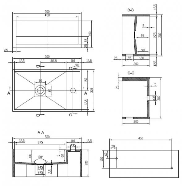 Ideavit Solidcube 50 håndvask m/håndklædeholder t/væg - 1 hanehul