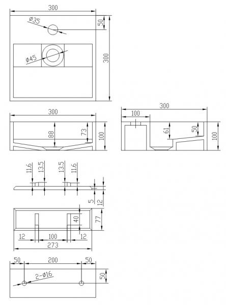 Ideavit Solidcube 30 håndvask t/væg - Uden overløb - Uden hanehul Ideavit Solidcube 30 håndvask t/væg - Uden overløb - Uden hanehul