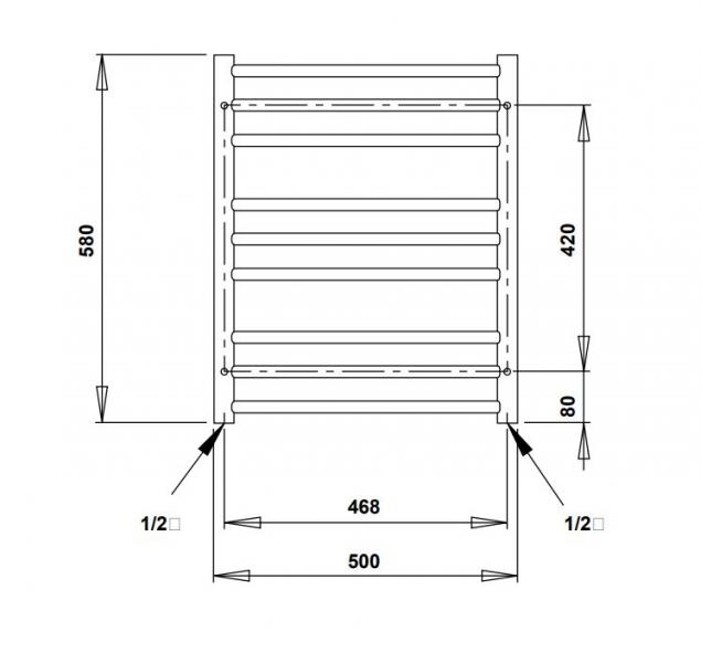 Strømberg Sorano håndklædetørrer til Kombidrift - 50x58 cm - Krom Strømberg Sorano håndklædetørrer til Kombidrift - 50x58 cm - Krom