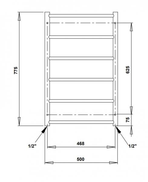 Strømberg Nilo el-håndklædetørrer - 50x78 cm - Krom Strømberg Nilo el-håndklædetørrer - 50x78 cm - Krom
