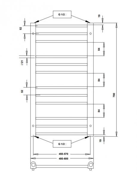 Strømberg Fabero el håndklædetørrer - 48x79 cm - Hvid Strømberg Fabero el håndklædetørrer - 48x79 cm - Hvid