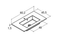 Dansani Minore 80 møbelvask - Uden hanehul - Hvid mat Dansani Minore 80 møbelvask - Uden hanehul - Hvid mat