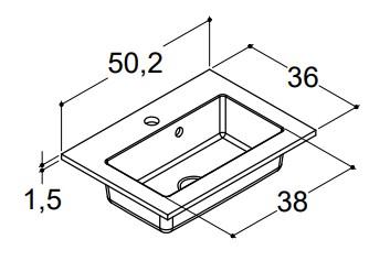 Dansani Mini Minore 50 møbelvask - 1 hanehul Dansani Mini Minore 50 møbelvask - 1 hanehul