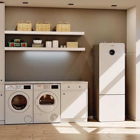 Bosch Compress 7800i LWMF 12 kW 3-12 kW jordvarmepumpe unit med indbygget 180 liter vvb. Bosch Compress 7800i LWMF 12 kW 3-12 kW jordvarmepumpe unit med indbygget 180 liter vvb.