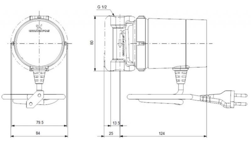 Grundfos Comfort brugsvandspumpe 15-14 B TDT Grundfos Comfort brugsvandspumpe 15-14 B TDT