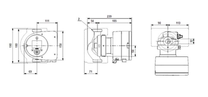 Grundfos MAGNA3 32-80 cirkulationspumpe 180 mm Grundfos MAGNA3 32-80 cirkulationspumpe 180 mm