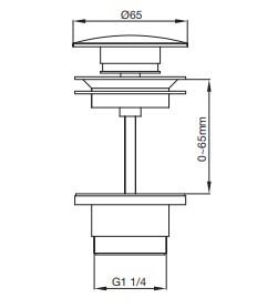 Primy Pop-Up Bundventil - Rustfrit Stål Primy Pop-Up Bundventil - Rustfrit Stål