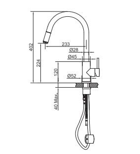 Primy Access Køkkenarmatur m/udtræk - Guld/Sand Primy Access Køkkenarmatur m/udtræk - Guld/Sand