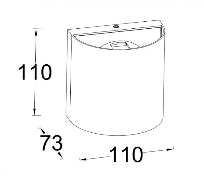 Lutec Architectural Gemini Beams afrundet udendørslampe til væg - Mat sort