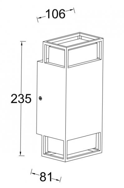 Lutec Architectural Ridge udendørslampe til væg