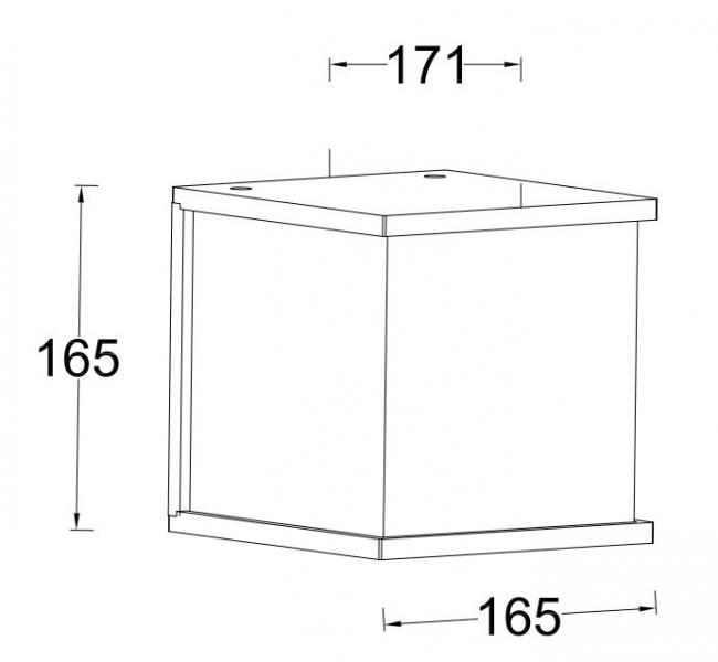 Lutec Architectural Box Cube udendørslampe til væg
