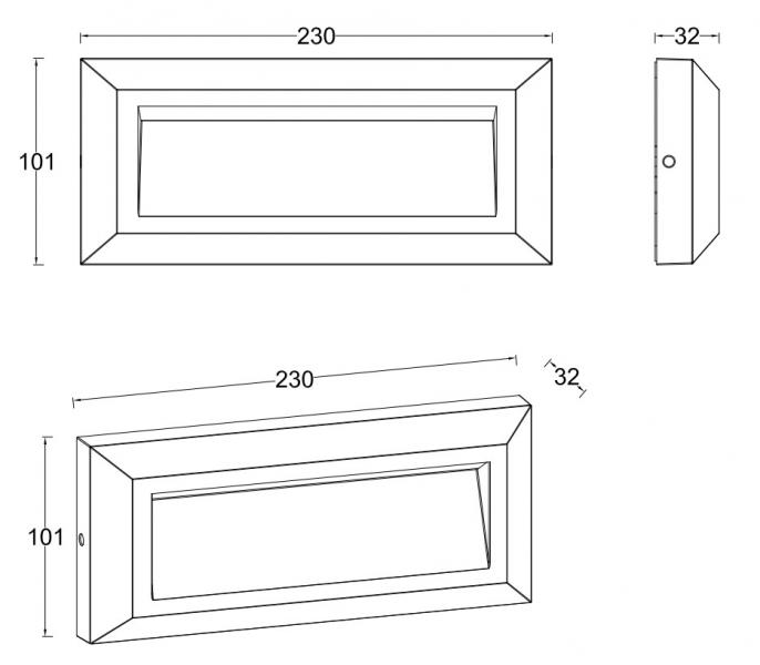 Lutec Architectural Helena udendørslampe til væg