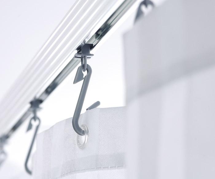 Ridder universal bruseforhængsstang m/kroge - Hvid