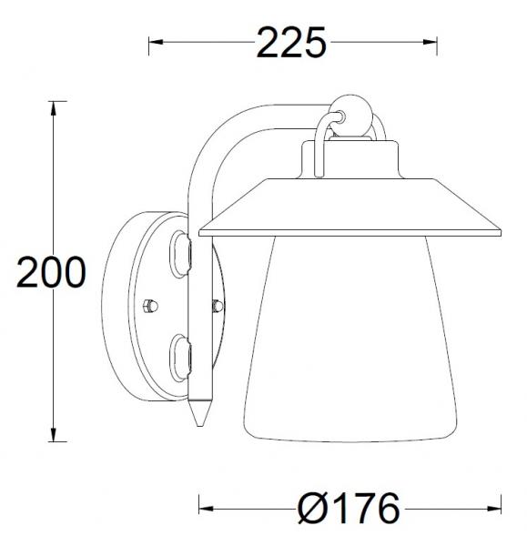 Lutec Tradition Cate udendørslampe til væg - Mat rust