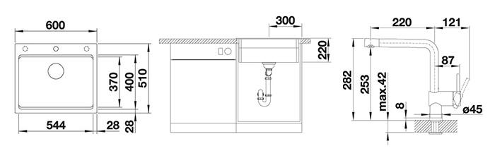 Blanco Etagon 6 køkkenvask m/Linus køkkenarmatur - Vulkangrå Blanco Etagon 6 køkkenvask m/Linus køkkenarmatur - Vulkangrå
