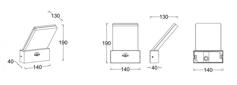 Lutec Architectural Pano udendørslampe til væg Lutec Architectural Pano udendørslampe til væg