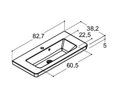 Dansani Mini Larghetto 82 håndvask t/møbel - 1 hanehul Dansani Mini Larghetto 82 håndvask t/møbel - 1 hanehul