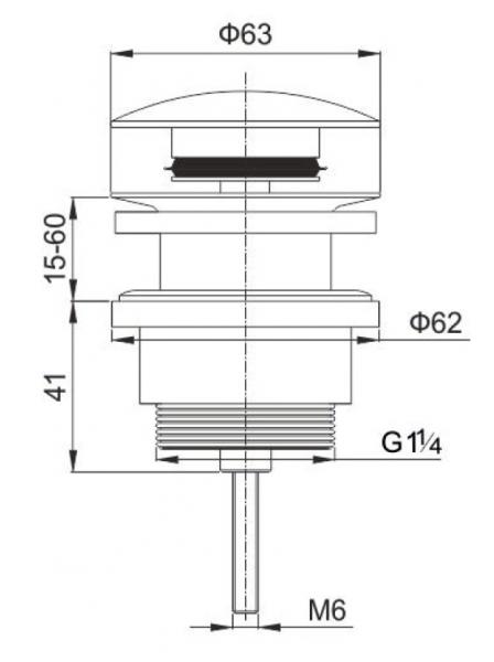 Lavabo Luna RS universal pop-up bundventil - Kobber