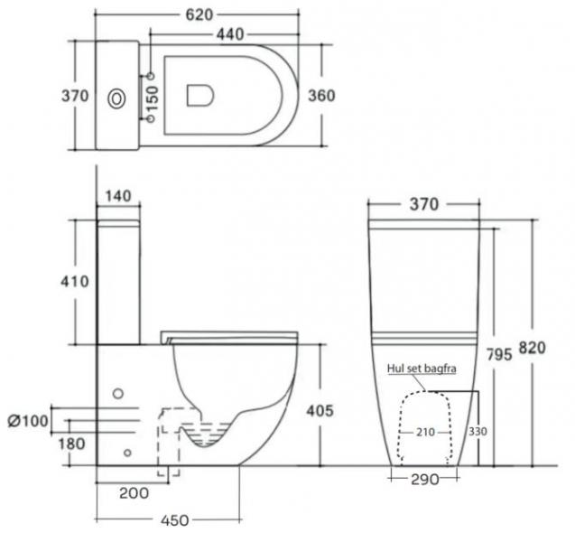 Lavabo Studio Back-To-Wall toilet m/soft close sæde Rimless - Hvid Lavabo Studio Back-To-Wall toilet m/soft close sæde Rimless - Hvid