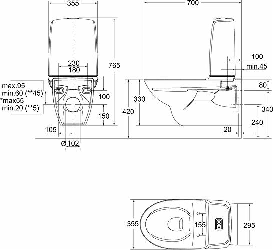 ifö spira 6293 væghængt toilet med rimfree - Standardmodel ifö spira 6293 væghængt toilet med rimfree - Standardmodel