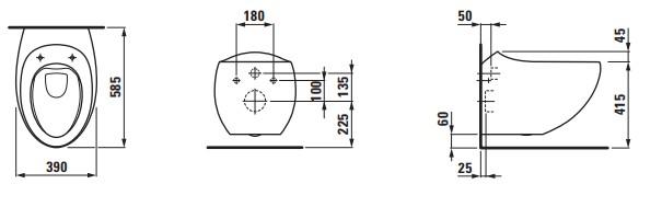 Laufen Alessi væghængt toilet m/LCC Laufen Alessi væghængt toilet m/LCC