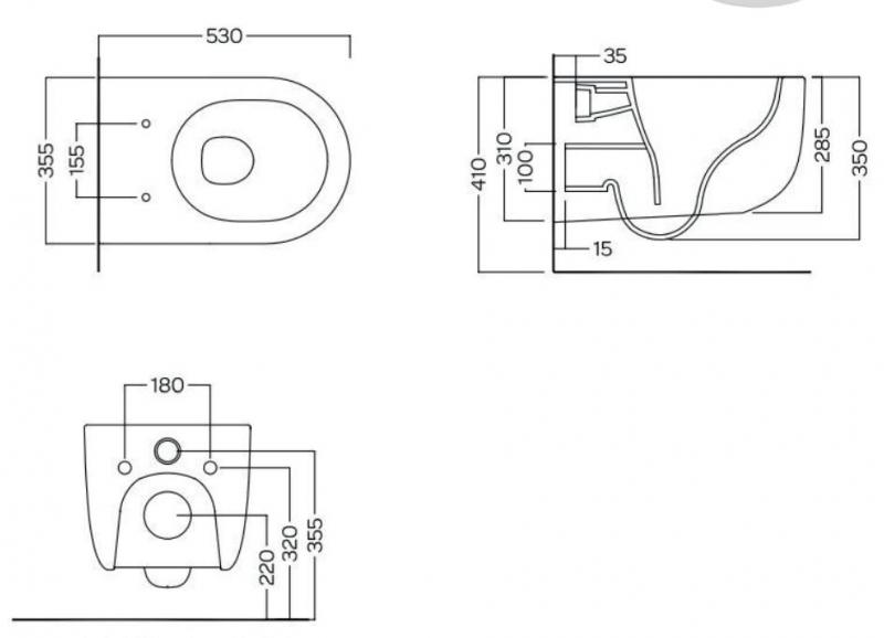 Lavabo Futura rimless væghængt toilet m/Tornadoskyl Lavabo Futura rimless væghængt toilet m/Tornadoskyl