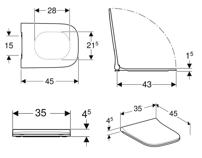 Geberit Smyle toiletsæde - Sandwichform - m/Soft-close og QuickRelease Geberit Smyle toiletsæde - Sandwichform - m/Soft-close og QuickRelease