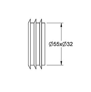 GROHE tilslutning 55mm til cisterne sort GROHE tilslutning 55mm til cisterne sort