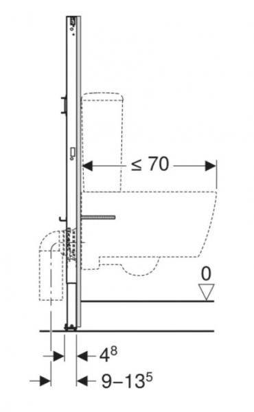 Geberit Duofix element til væghængt toilet m/udvendig cisterne 112 cm